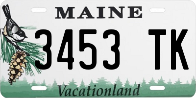 ME license plate 3453TK