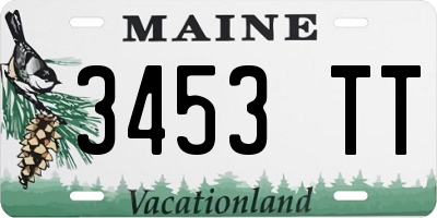 ME license plate 3453TT