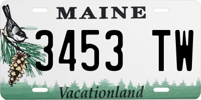 ME license plate 3453TW