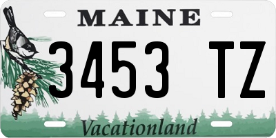 ME license plate 3453TZ
