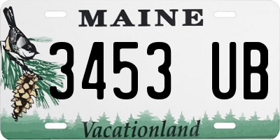 ME license plate 3453UB