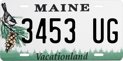 ME license plate 3453UG