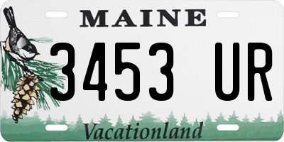 ME license plate 3453UR