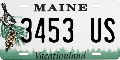 ME license plate 3453US