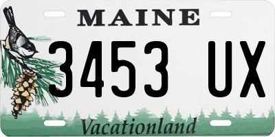 ME license plate 3453UX