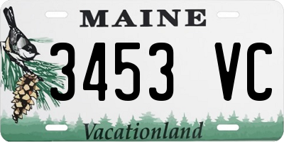 ME license plate 3453VC