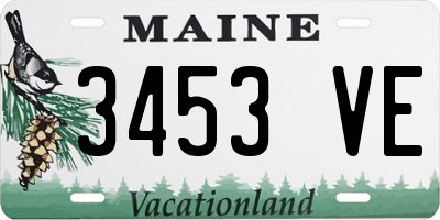 ME license plate 3453VE