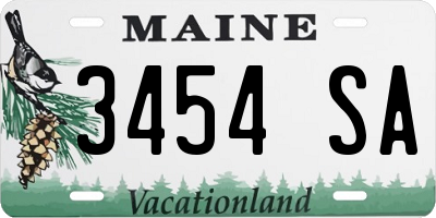 ME license plate 3454SA