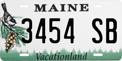 ME license plate 3454SB