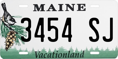 ME license plate 3454SJ