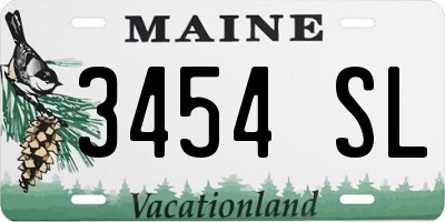 ME license plate 3454SL