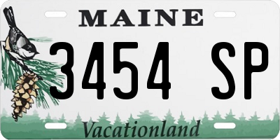 ME license plate 3454SP