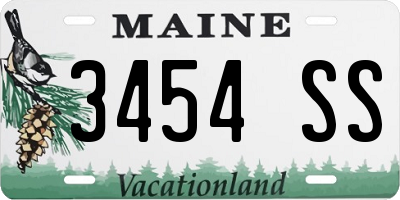 ME license plate 3454SS
