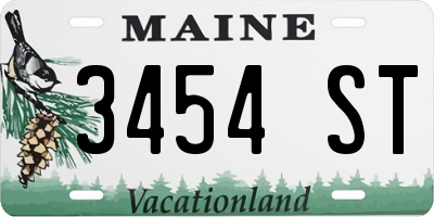 ME license plate 3454ST