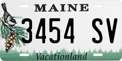 ME license plate 3454SV