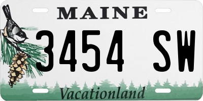 ME license plate 3454SW