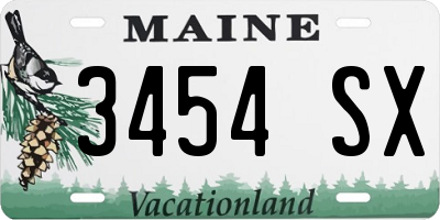 ME license plate 3454SX
