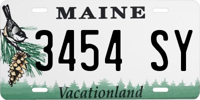 ME license plate 3454SY
