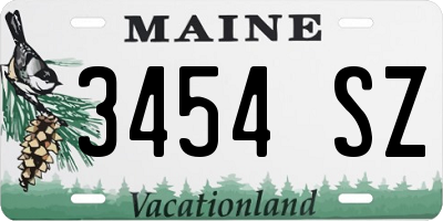 ME license plate 3454SZ