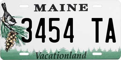 ME license plate 3454TA