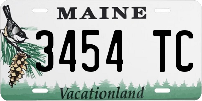 ME license plate 3454TC