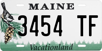 ME license plate 3454TF
