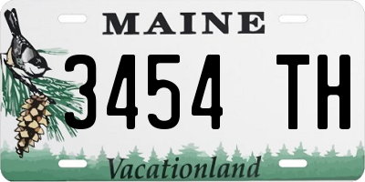 ME license plate 3454TH