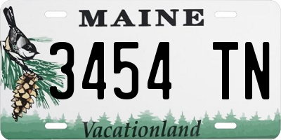 ME license plate 3454TN