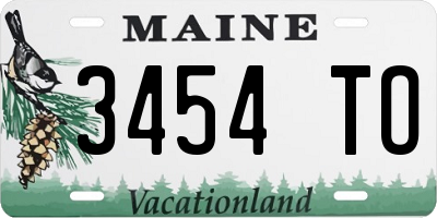 ME license plate 3454TO
