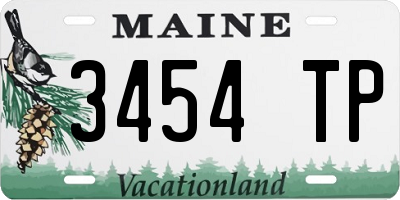 ME license plate 3454TP