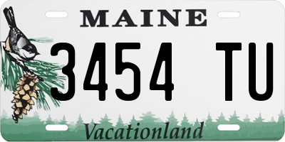 ME license plate 3454TU