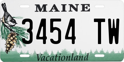 ME license plate 3454TW