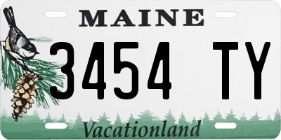 ME license plate 3454TY