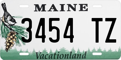 ME license plate 3454TZ