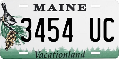 ME license plate 3454UC