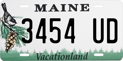 ME license plate 3454UD