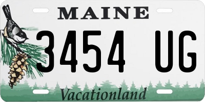 ME license plate 3454UG