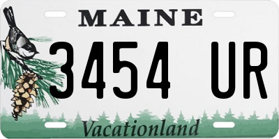 ME license plate 3454UR