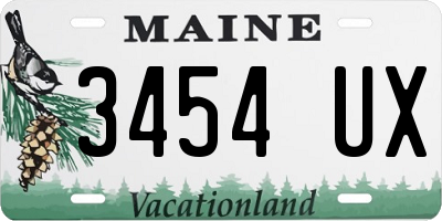 ME license plate 3454UX