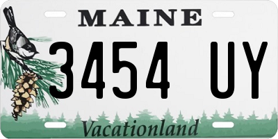 ME license plate 3454UY