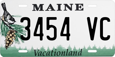 ME license plate 3454VC