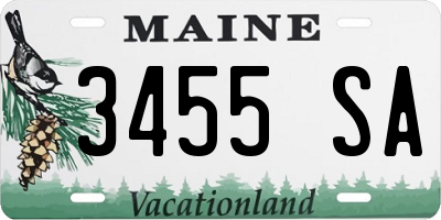 ME license plate 3455SA