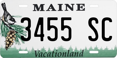 ME license plate 3455SC