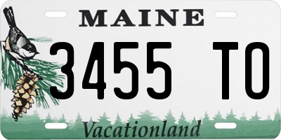 ME license plate 3455TO