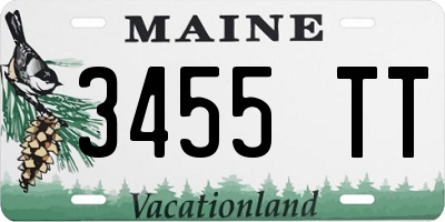 ME license plate 3455TT