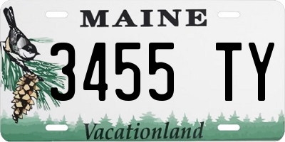 ME license plate 3455TY