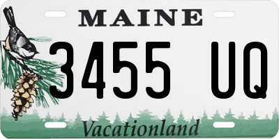 ME license plate 3455UQ