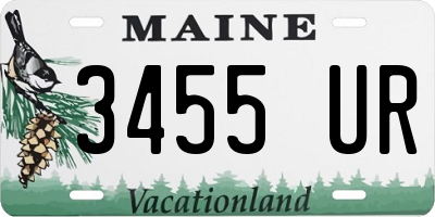 ME license plate 3455UR