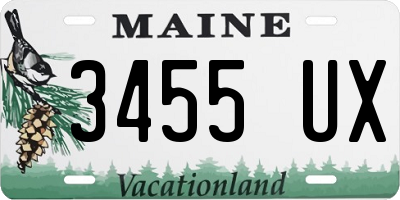 ME license plate 3455UX