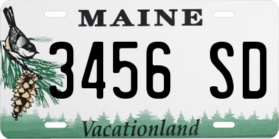 ME license plate 3456SD